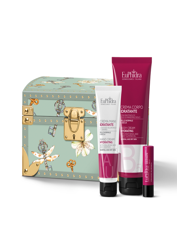 EUPHIDRA PORTAGIOIE COFANETTO CREMA CORPO IDRATANTE 250 ML + CREMA MANI IDRATANTE 100 ML + STICK LABBRA IDRATANTE