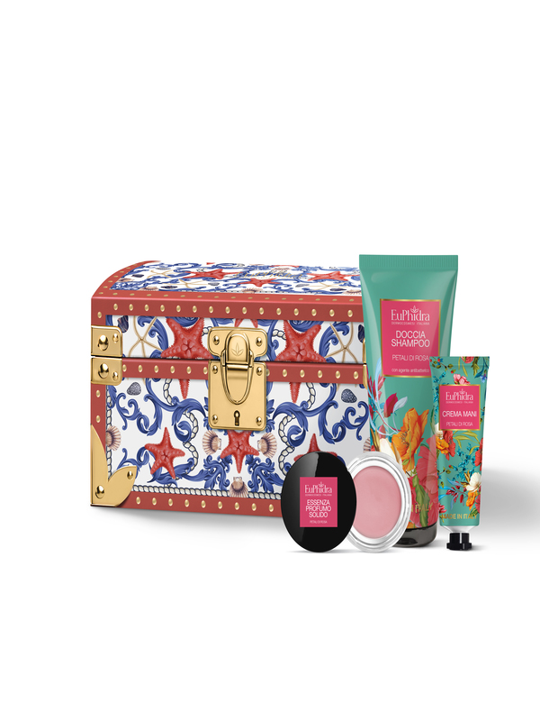 EUPHIDRA CARTOLINA DAL MARE COFANETTO PETALI DI ROSA DOCCIA SHAMPOO 200 ML + CREMA MANI 50 ML + ESSENZA PROFUMO SOLIDO 15 G